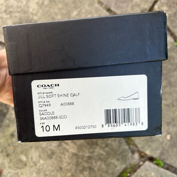 Coach Jill Leather Scalloped Brown Flats, size 10 - Picture 10 of 11